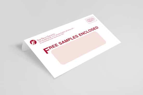 Envelope that says "Free Samples Enclosed"